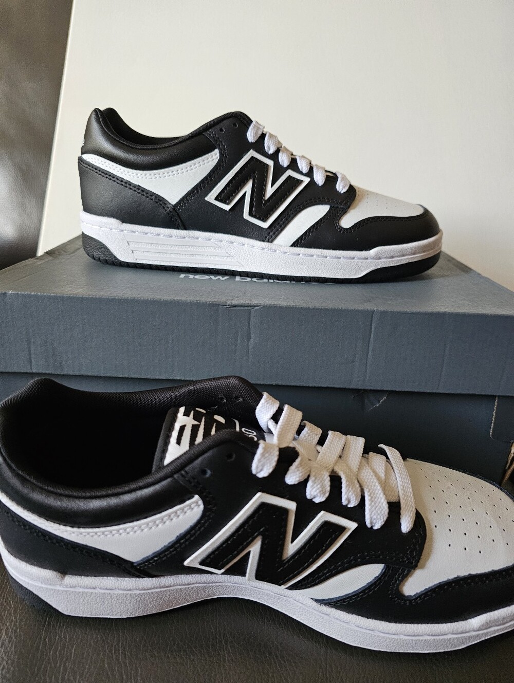 New Balance Kids 480 V1 Lace-up Sneaker - Black/White Size 6.5Y/8W New